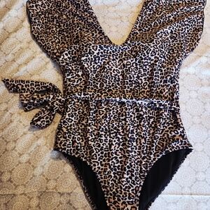 Leopard Print One-Piece Swimsuit